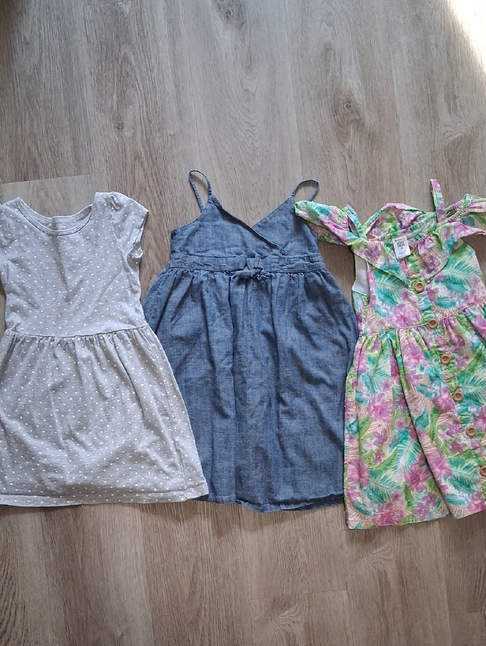 Girls 5T Lot Of 3 Summer Dresses Lightweight Spaghetti Strap